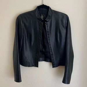 BCBGMaxAzria Cropped Leather Jacket